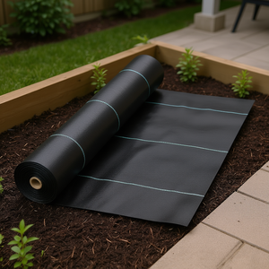 Toile de paillage noire robuste 1,2 m x 91,4 m, géotextile tissé anti-mauvaises herbes pour jardin et terrasse - Product Image 2