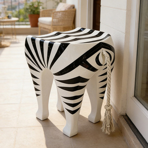 Taburete Infantil Moderno de Fibra de Vidrio con Forma de Pierna de Cebra y Otomana para el Hogar, Muebles para Sala de Estar - Product Image 1