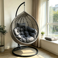 Fauteuil suspendu œuf en métal pour extérieur, personnalisé, avec coussin à séchage rapide, idéal pour patio, balcon et jardin - Vente en gros