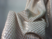 Tissu de liaison 3d Checks Maille à carreaux métallique collée avec tissu de liaison Interlock