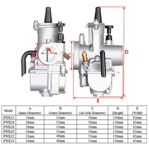 Racing pwk bộ chế hòa khí 24 26 28 30 32 34 cho keihin 2t 4t động cơ Dirt Bike xe máy xe tay ga ATV Quad Go Kart Bộ chế hòa khí