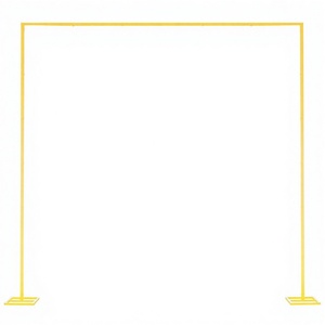 8 X 8 ft Stable Structure Gold Metal Arch <b>Backdrop</b> <b>Stand</b> Easy Assembly Wedding Holiday Celebrations Ceremony Decorations Model - Product Image 1