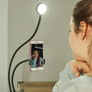 Fabrika toptan Selfie halka ışık klip ile, cep telefonu tutucu standı esnek Tiktok Youtube canlı akış kiti