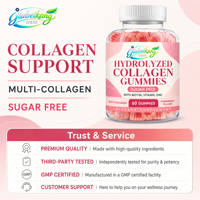 Gummies de collagène hydrolysé OEM avec biotine, vitamines et zinc, sans sucre, pour fabricants et marques de vente en ligne