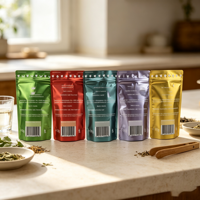 Sachets d'emballage pour thé en vrac, thé vert, sachets de thé aux herbes, réutilisables, résistants à l'humidité, finition métallique or mat
