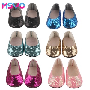 Sapatos de Boneca Bebê em Promoção: Sapatos Rasos com Glitter e Lantejoulas para Bonecas Reborn de 18 Polegadas - Product Image 1