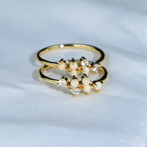 Promotion Fashion <strong>Gold</strong> Jewelry Tiny Small <strong>Opal</strong> White Cz Thin Band Fashion <strong>Gold</strong> Small <strong>Ring</strong> - Product Image 6