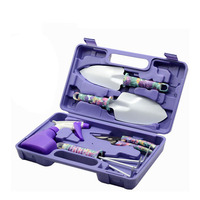 Fabrikanten Supply 5Pcs Violet Gift Afdrukken Tool Kit Paars Plastic Doos Tuin Tool Set