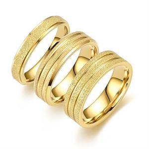 Bague en acier inoxydable plaquée or 18 carats, ciel étoilé mat, bijoux de mode pour hommes et femmes - Product Image 2