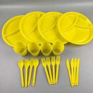 Plastic Picnic Party Food Serving Bowl Plate Dinner <b>Melamine</b> Dinnerware <b>Set</b> - Product Image 1