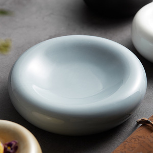 创意陶瓷厚餐盘白色圆形深汤盘甜点餐盘餐厅不规则餐具 - Product Image 1