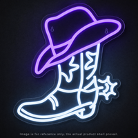 Enseigne néon LED personnalisable multi-couleurs étanche pour chapeau et bottes de cowboy, idéale pour la publicité dans les bars, pubs, fêtes, magasins et la décoration intérieure