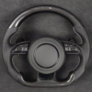 Volante de cuero duradero de fibra de carbono Real para <span class=keywords><strong>Audi</strong></span> A3 A4L A5 A6L A7 <span class=keywords><strong>A8</strong></span> Q5 Q7 Q8 TT R8, volante de coche Universal de lujo - Product Image 2