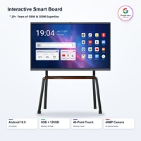 Layar Sentuh Komersial 4K dengan Stand Android 16 8GB 128GB Sentuh 40 Titik Kamera 48MP Papan Pintar Mobile untuk Kantor Bisnis