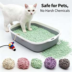 Litière pour chat biodégradable et écologique en tofu de soja avec charbon actif, bois, amidon de maïs, jetable dans les toilettes, sans blocage - Product Image 1