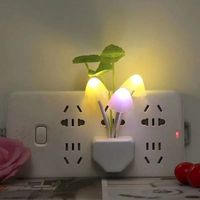 Veilleuse LED Murale Champignon Colorée et Changeante, Lampe Murale Fleurie Mignonne avec Capteur, à Brancher, pour Chambre, Salle de Bain, Cadeau