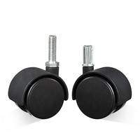Roulettes pivotantes en plastique pour meubles, 1'', 1,5'', 2'', avec frein, en nylon et PU, robustes, vente directe usine