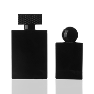 Tùy chỉnh màu sắc mờ màu đen và trắng chai nước hoa thủy tinh sang trọng thanh lịch hình vuông với bơm phun Nắp rỗng - Product Image 5