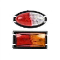 Feux de position latéraux LED bicolores pour camion et remorque, forme ovale et rectangulaire, 2 styles, rouge, ambre, blanc, 24V, pour fourgonnette et camion, étanches