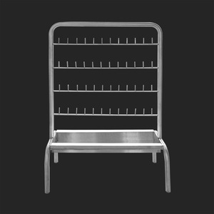 Support à balais en acier inoxydable 304 avec crochets et bac de drainage pour salle blanche - Product Image 1