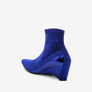 Xinzirain personnalisé <span class=keywords><strong>2023</strong></span> à la mode dames <span class=keywords><strong>bottines</strong></span> bout pointu en cuir suédé haute élastique talon étrange femmes bottes compensées - Product Image 5