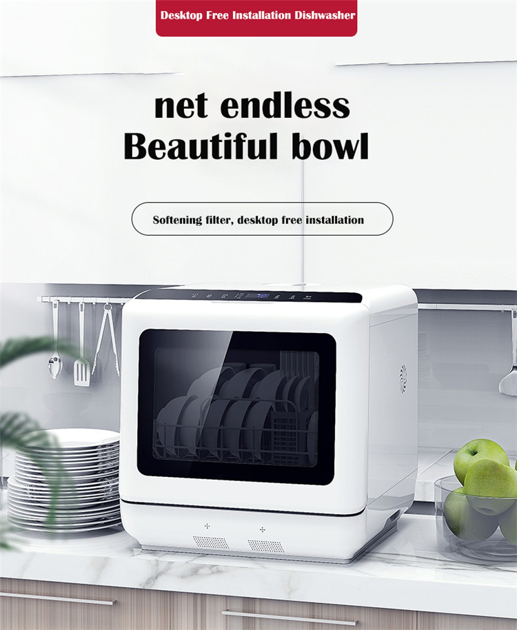 Installation Free Household Intelligent Dishwasher Portable Disinfection And Drying Built In Water Tank Dishwasher Machine OEM