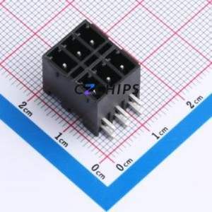 DB2ERHB-3.81-2*3P-BK Plug-in Terminal Block Bent Lead Through Hole,P=3.81mm Board-to-Board / Socket - Closed 2x3P 3.81mm Black - Product Image 1