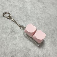 3 Keys PVC Fidget Keychain Mechanical Switch Keycap Tester Light-Up Feature Stress Relief Pinch Toy Heart Shape Digital Printing