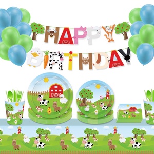 MM020 <span class=keywords><strong>granja</strong></span> tema partido vajilla conjunto animal de fiesta mesa para niños cumpleaños - Product Image 1