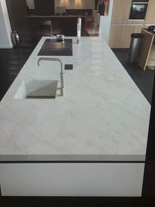 2025 phổ biến nhất calacatta Trắng Xám Vàng kết cấu lớn nhân tạo <span class=keywords><strong>Quartz</strong></span> slab cho bàn Vanity Tops bảng Tops & tường - Product Image 4