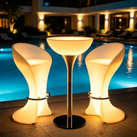 Table haute de cocktail sans fil à LED RGB illuminée, rechargeable, pour événements, location, boîte de nuit, KTV