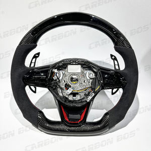 <span class=keywords><strong>Venta</strong></span> Directa de Fábrica con Alcántara para MK8 MK8.5 Volkswagen VW <span class=keywords><strong>Golf</strong></span> 8 GTI R Volante de Fibra de Carbono Negro con LED para MK8 - Product Image 1