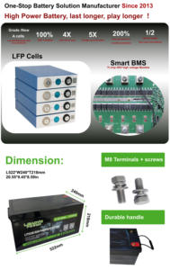 12.8Vスマートマリンリチウムイオンバッテリー12v300AhセイルボートディープサイクルLifepo4バッテリー、バスボートカタマーン用BMS付き - Product Image 4