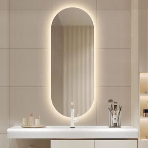 Espejo de baño LED moderno, espejo de tocador/inodoro antivaho montado en la pared con función inteligente de iluminación para uso doméstico o hotelero - Product Image 1