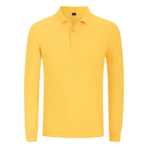 <span class=keywords><strong>POLO</strong></span> all'ingrosso a maniche lunghe tinta unita tinta unita alla moda Casual da 210g in poliestere 100% in poliestere ad asciugatura rapida - Product Image 6