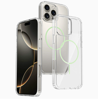 Coque de téléphone magnétique transparente pour iPhone 15 16 17 Pro Max avec anneau arc-en-ciel, fine et protectrice
