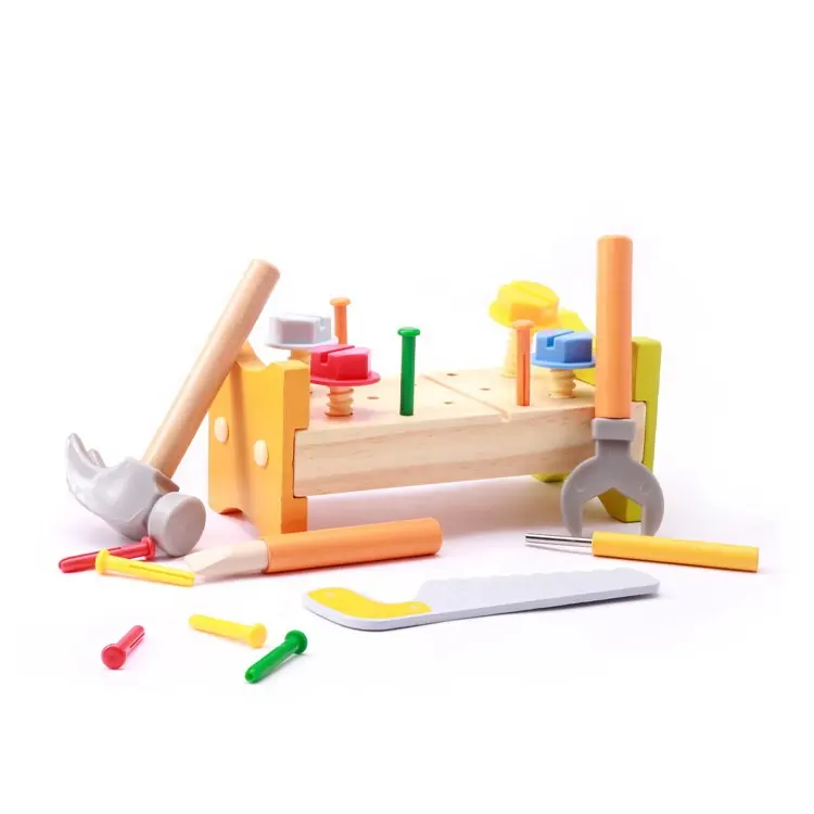 Herramienta De Juguete Wooden Toddler Tool Kit for Kids Wood Tool Toy