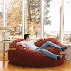 Meilleure Vente <span class=keywords><strong>Pouf</strong></span> d'Intérieur Géant en Velours Côtelé Rouge Canapé Doux pour Salon Déco Hivernale Chaleureuse Mobilier Italien Non Rembourré - Product Image 4
