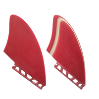 Aileron de planche de surf de couleur rouge et blanche pour le surf ailerons en fibre de verre à double quille