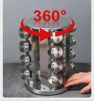 Étagère à épices rotative multi-niveaux en acier inoxydable, style nordique, plateau tournant à 360 degrés pour le rangement des pots à épices, spécifique à la cuisine