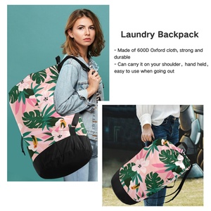 Trendy Design Custom Storage Home Folding <b>Water</b> Resistant Large Capacity Laundry Backpacks - Product Image 2