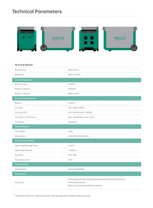 Station d'alimentation portable 3,6 kWh 2200W 3000W avec MPPT pour la maison MEGMEET Meco 3,6 kWh - Product Image 6