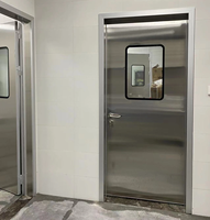 Porte de salle blanche hygiénique à double battant en acier inoxydable 304 avec système de lavage