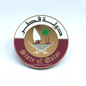 Stok Siap!! Logo Emblem Nasional Negara Qatar Lencana Mobil dengan Sekrup dan Mur
