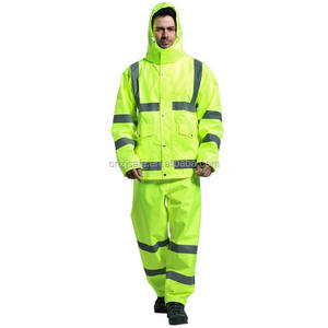 맞춤형 고휘도 반사 우비 작업용 방수 의류 안전복 성인용 반사 우비 방수 재킷 - Product Image 1