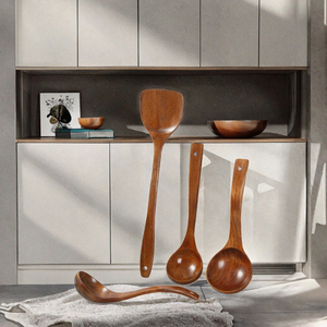 ช้อนไม้ด้ามยาวลดราคาพิเศษ ช้อนข้าวไม้เนื้อแข็งคุณภาพพรีเมียมจากอินเดีย - Product Image 3