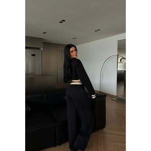 Black Comfortable Windproof Breathable Nylon Turtleneck <b>Tracksuit</b> Custom Designed Streetwear for Winter Plus Size Fit Logo Print - Product Image 1