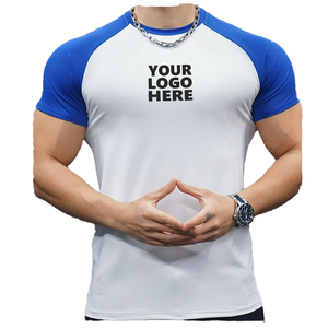 T-shirts décontractés vierges en gros personnalisables en Spandex/Polyester écologiques à manches courtes avec logo imprimé pour événements, pour hommes, noirs et blancs - Product Image 1