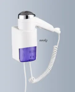 Secador de pelo de iones negativos impermeable montado en la pared del baño doméstico al por mayor secador de pelo profesional de un paso con enchufe de afeitadora