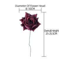 MW21005 Fleurs artificielles en mousse roses décor avec tige mousse florale pour bouquet de mariage décorations de table de chambre
